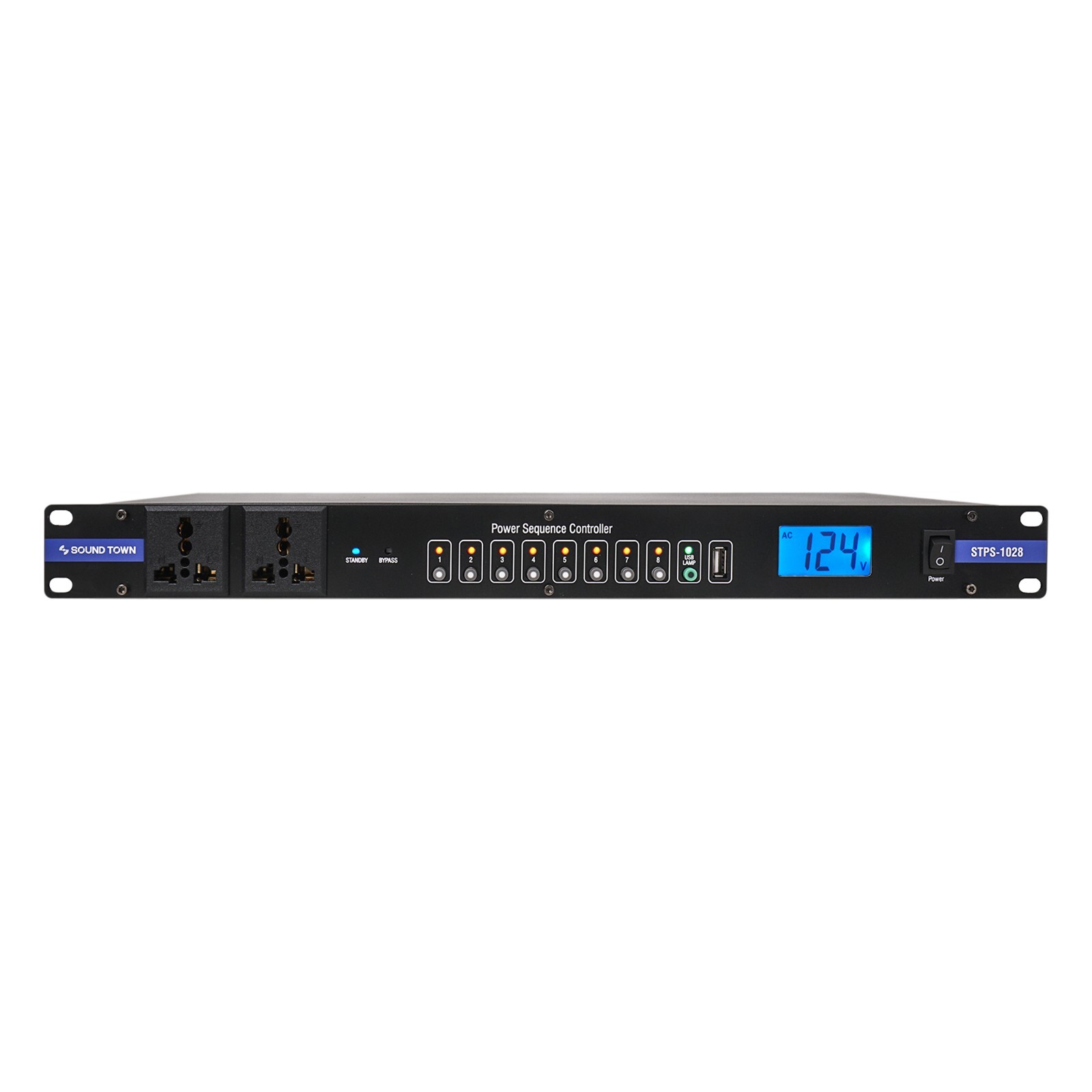 OPEN BOX: Sound Town 10-Outlet Rack-Mountable Sequencer Conditioner STPS-1028-R