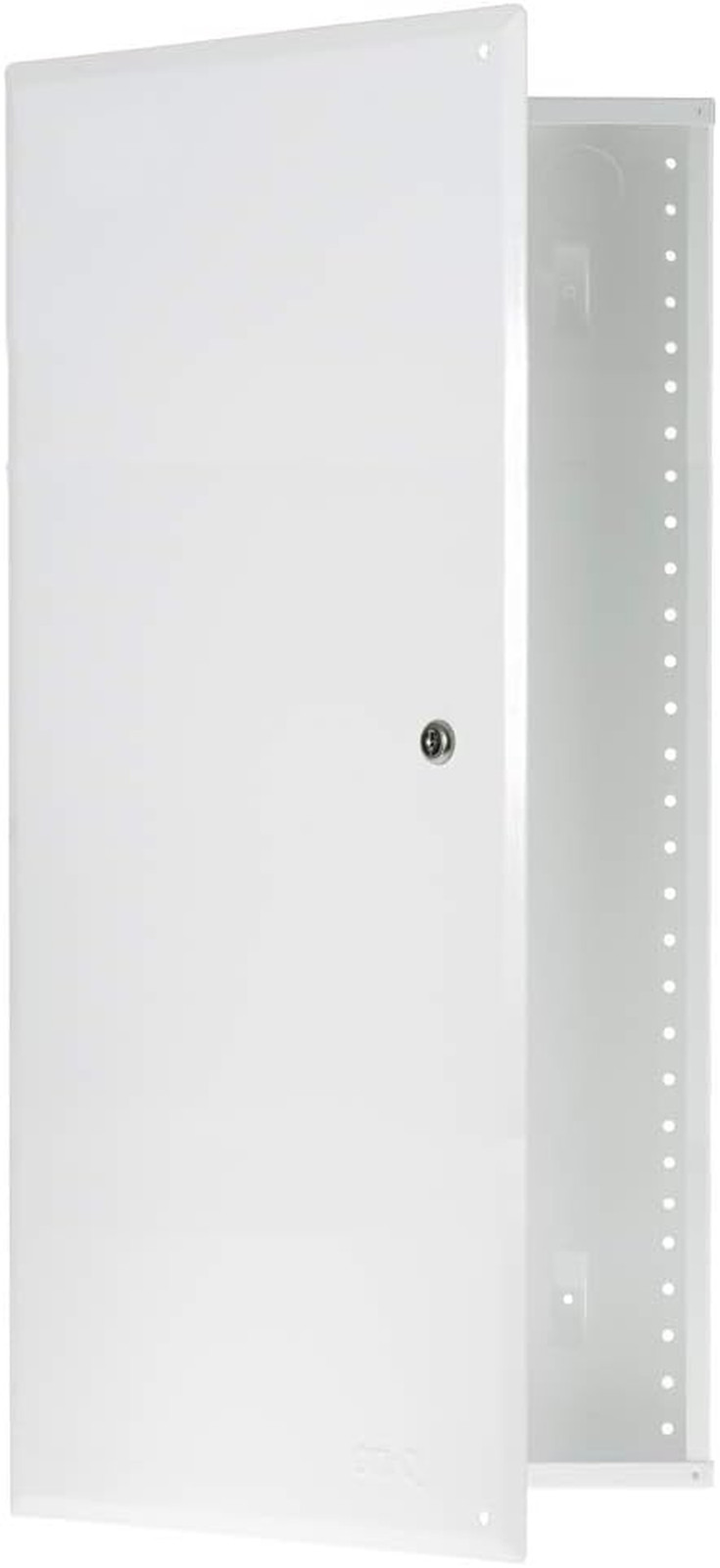 28" Structured Media Enclosure with Hinged Cover Lock, 20 Gauge CRS, Flush or Su
