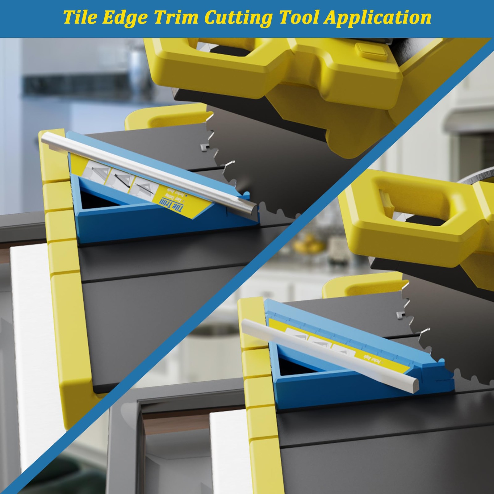 Tile Tool, Tile Edge Trim Cutting Tool for Installation, Precise 45-Degree Mi...