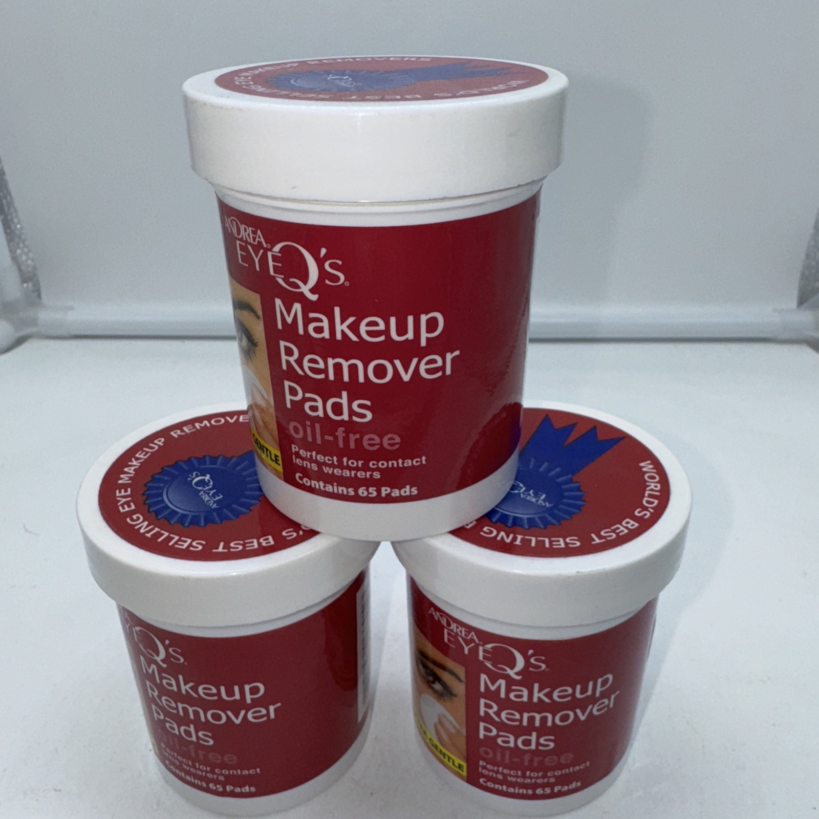 Andrea Eye Q'S 65 Count Oil Free White **********PACK OF 3******
