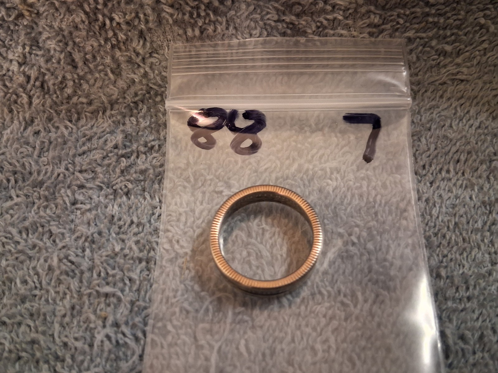 1988 Washington Quarters, coin ring, size 7