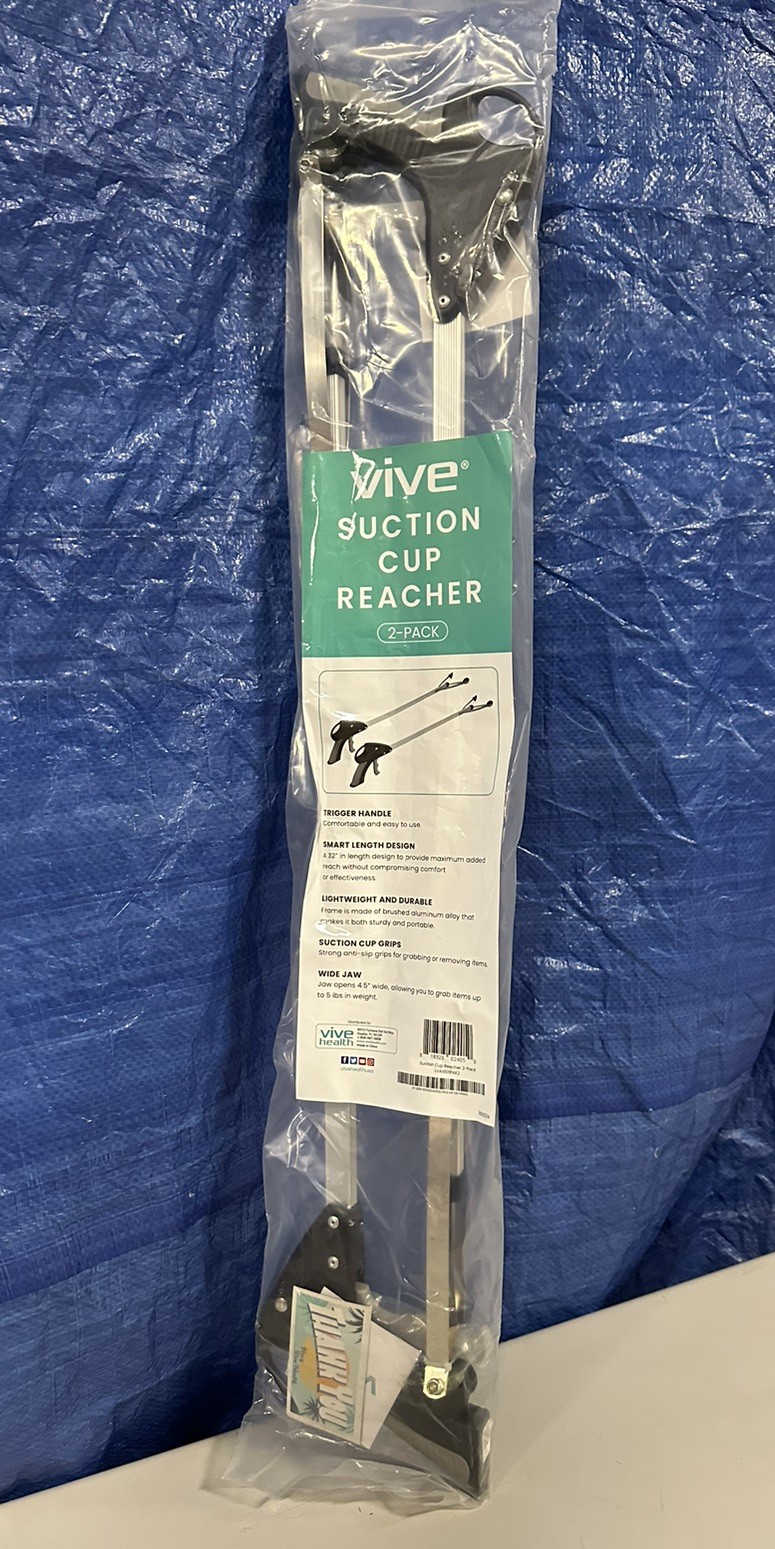 Vive Suction Cup Reacher Grabber (2 Pack) - 32 Inch Heavy Duty Mobility...