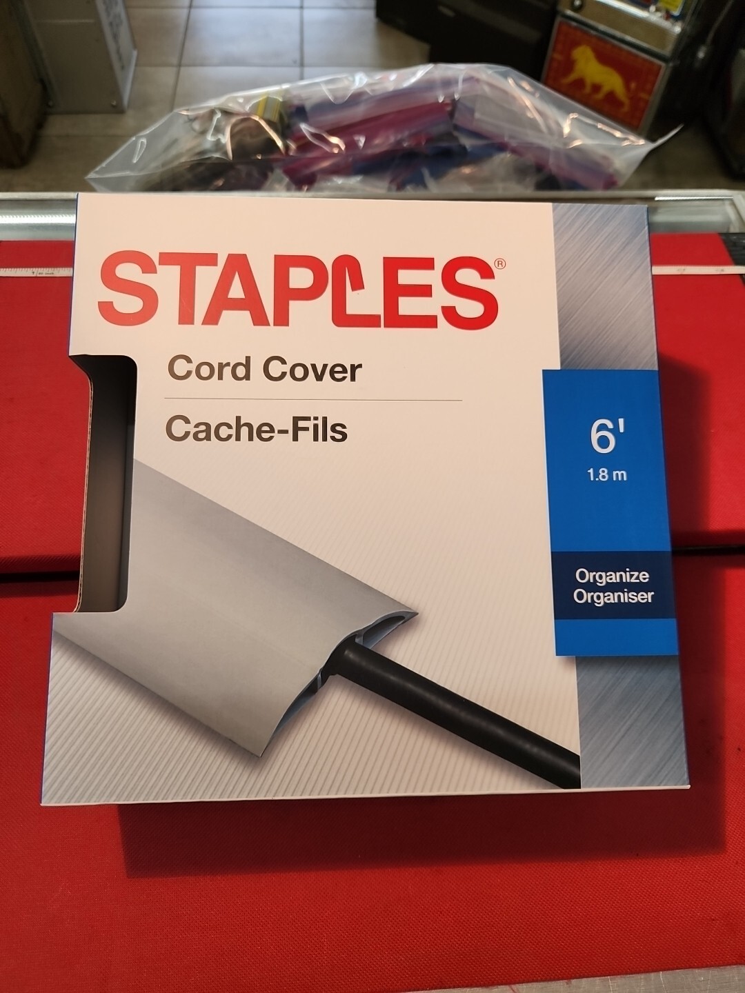 Staples 6 Foot Cord Cover Organize Cables Power Cords With Double Sided Tape NEW