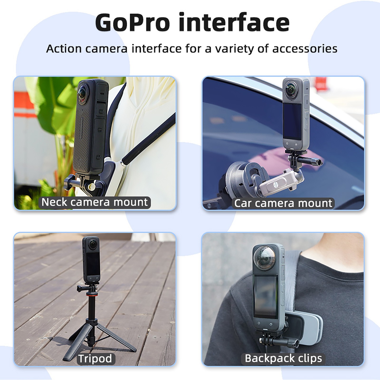 For Insta360 X4 Camera Foldable Quick Release Adapter Aluminum Mount Accessory