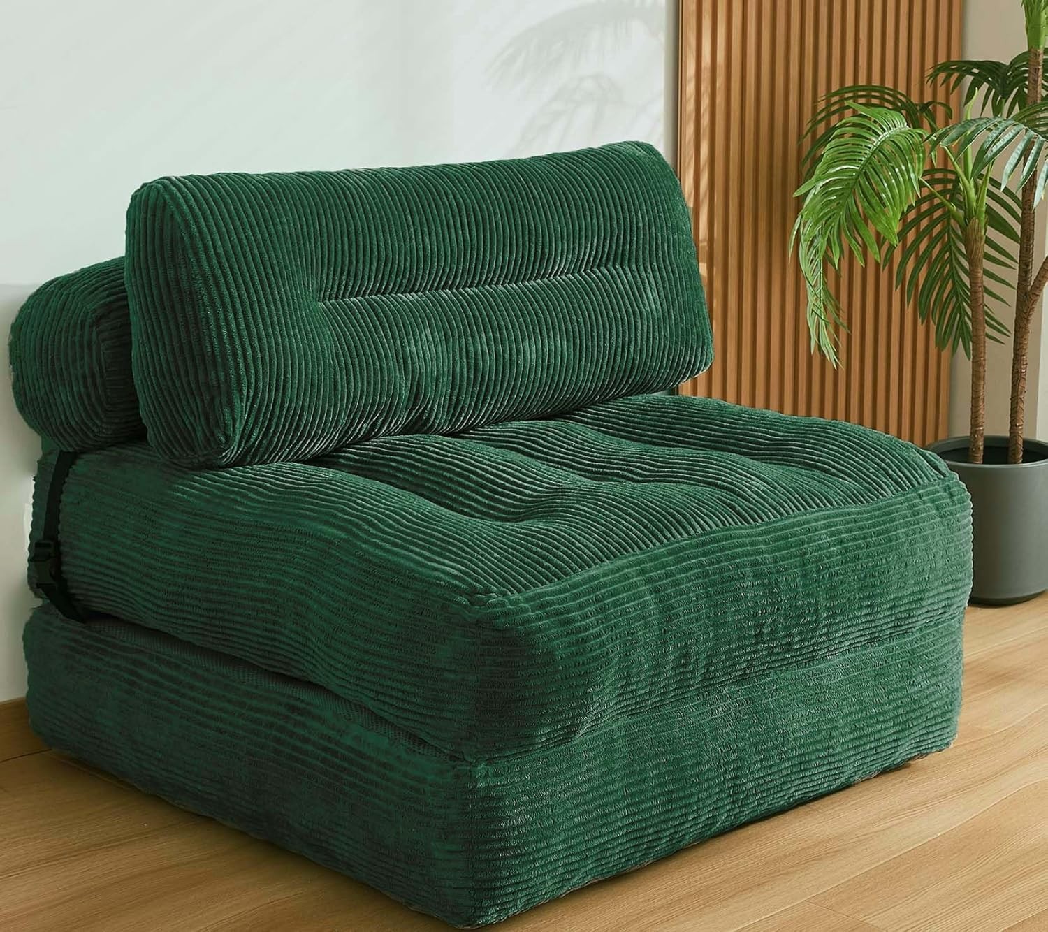 Folding Sofa Bed Convertible Sleeper Chair Couch Bed Faux Rabbit Fur for Adults