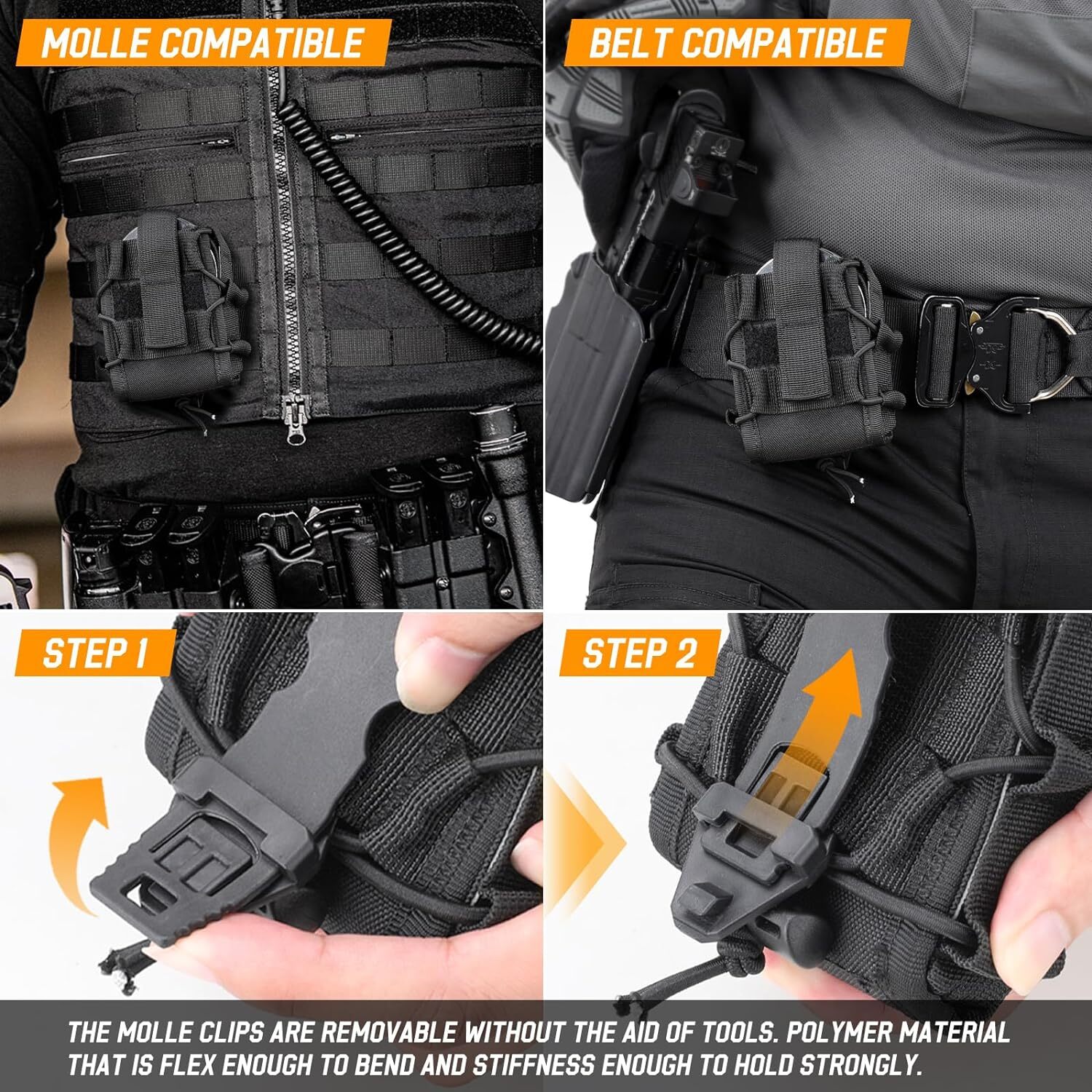 Tactical Handcuff Holder Molle Pouch Open Top Universal Hand Cuff Case Holster