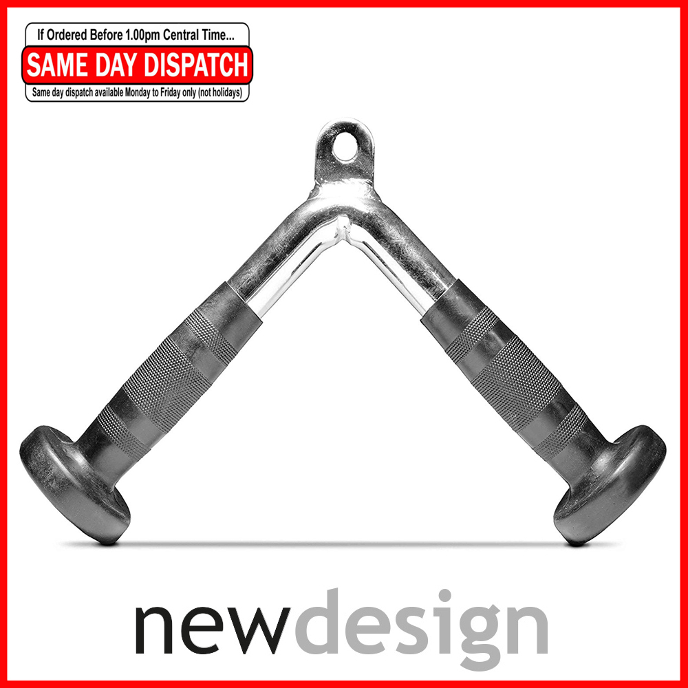 Tricep Press Down Cable Machine Attachment LAT Pulldown Gym V Pull Up Bar