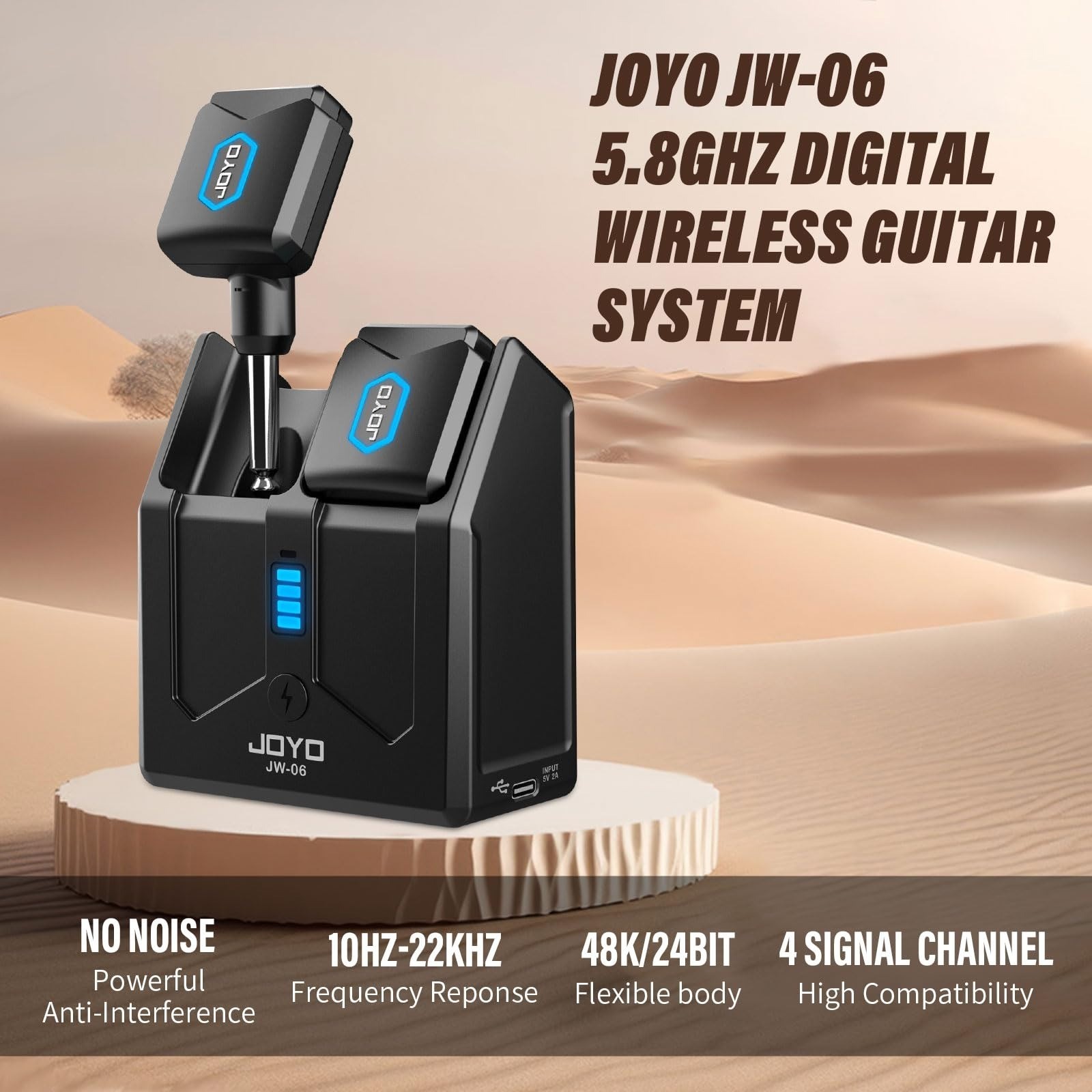 JOYO Wireless Guitar System Transmitter & Receiver, 5.8GHz, Low Latency