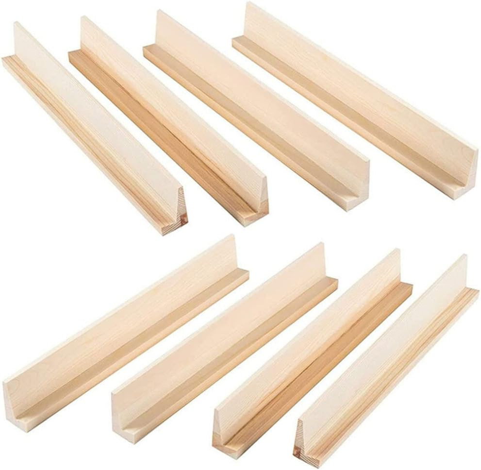 TOYANDONA Wooden Domino Trays, Set of 8 Mexican Train Domino Trays Racks Wooden