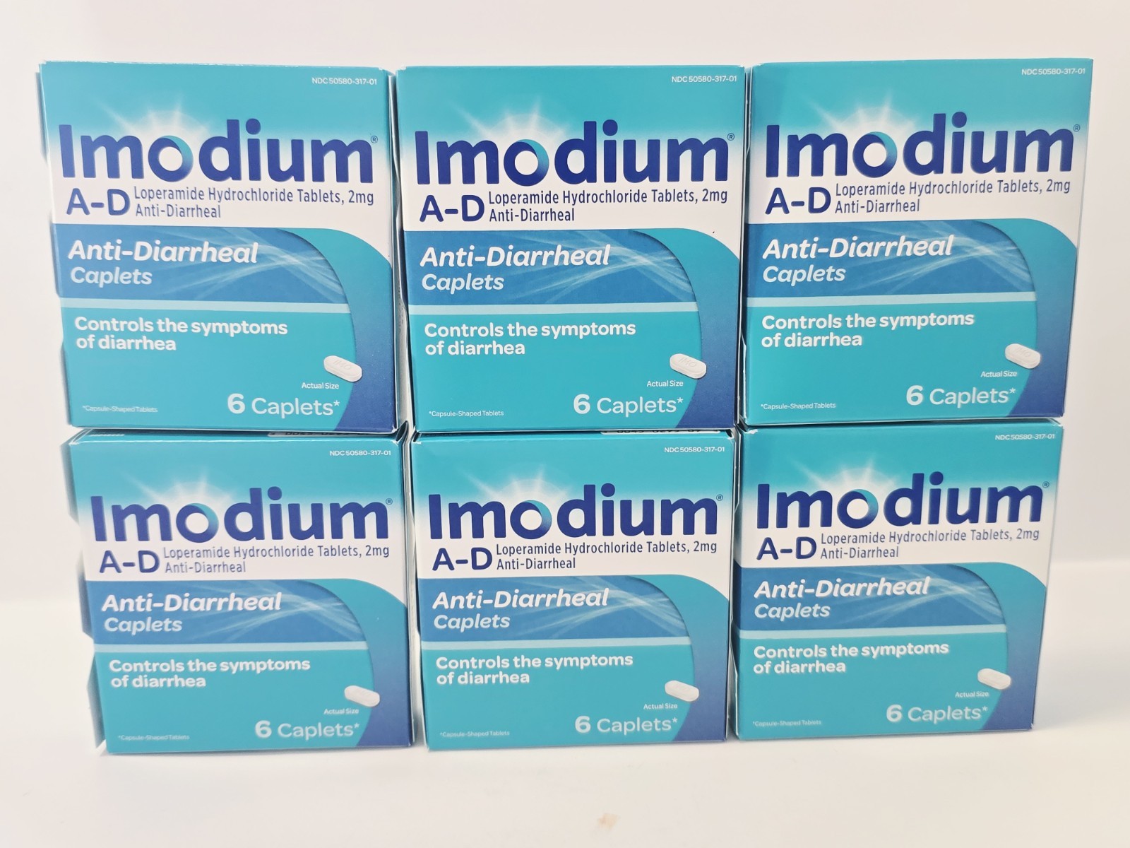 6 Pack Lot Imodium A-D Anti-Diarrheal HCI 2mg 36 Caplets Total Exp 08/2027