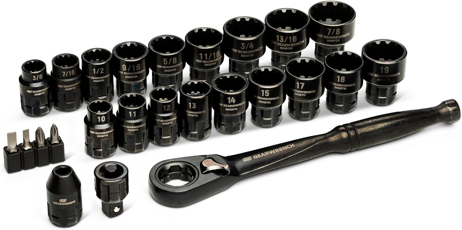 25 Piece 3/8" Drive Pass Through Ratchet & Socket Set GWX6PT25