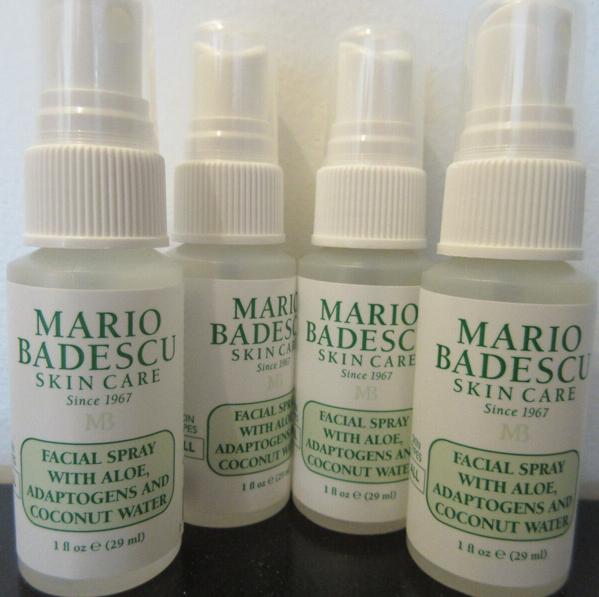 Mario Badescu Travel Facial Spray Mist Adaptogens Coconut Aloe 4 x 1 oz