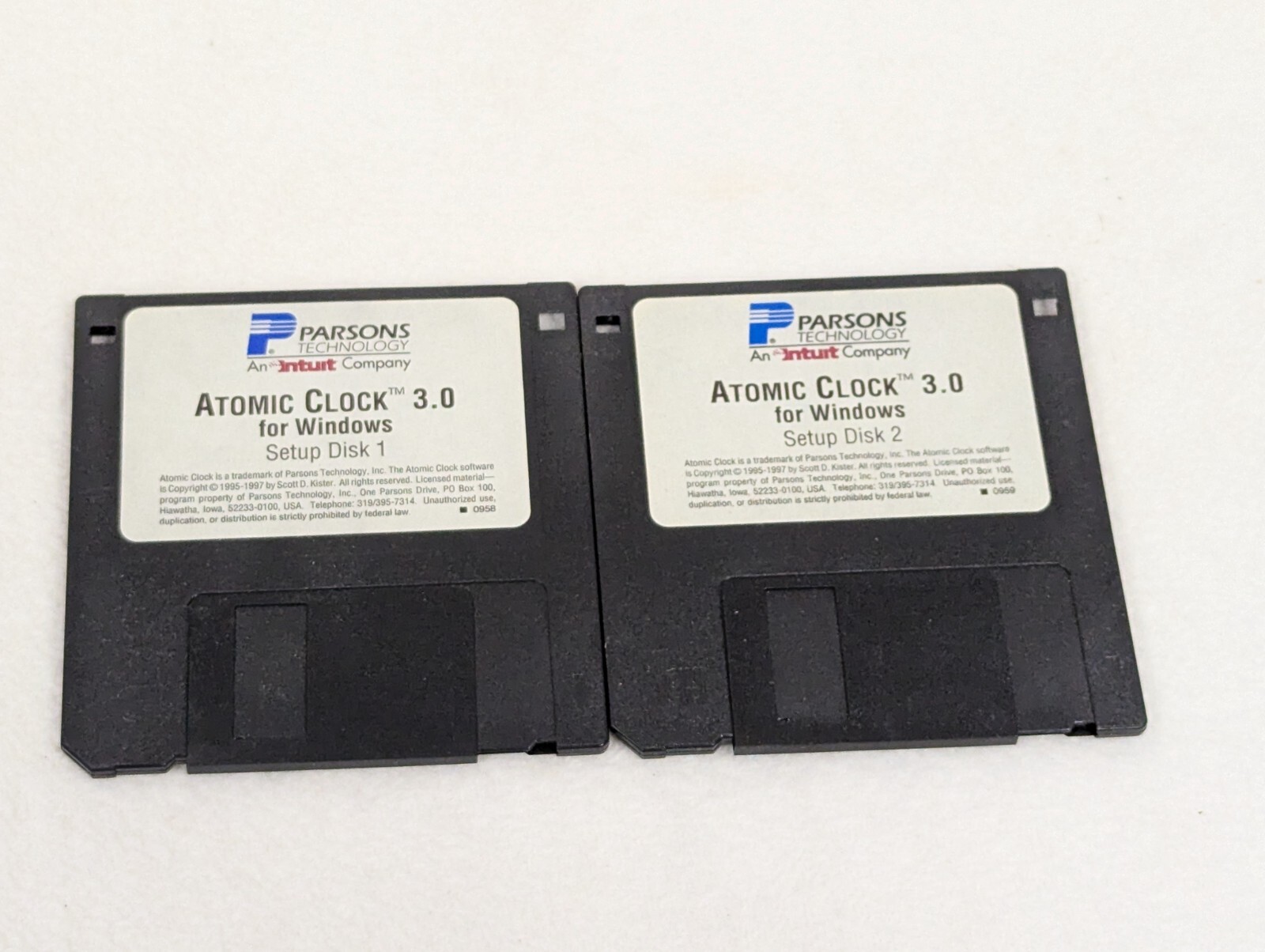 Parsons Technology Atomic Clock 3.0 For Windows Floppy Disks 1997