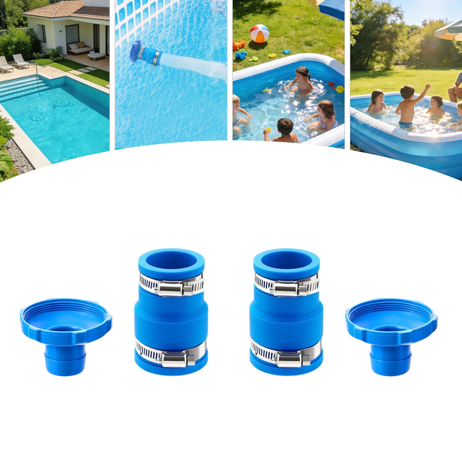 2pcsVacuum Hose Adapter, Pool Skimmer Hose Connector Kit, Swimming Pools Adapter