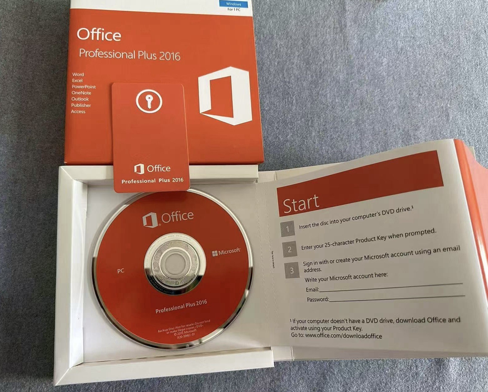 Microsoft Office 2016 Professional Plus DVD (Verified 7 PCs) +Product Key Sealed