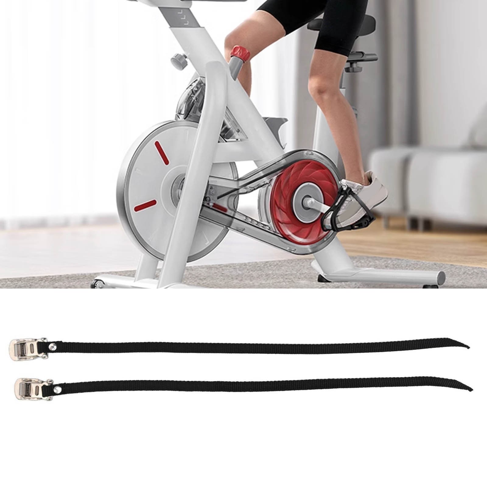 Adjustable Nylon Pedal Toe Straps for Exercise Bikes 2pcs Secure Reliable