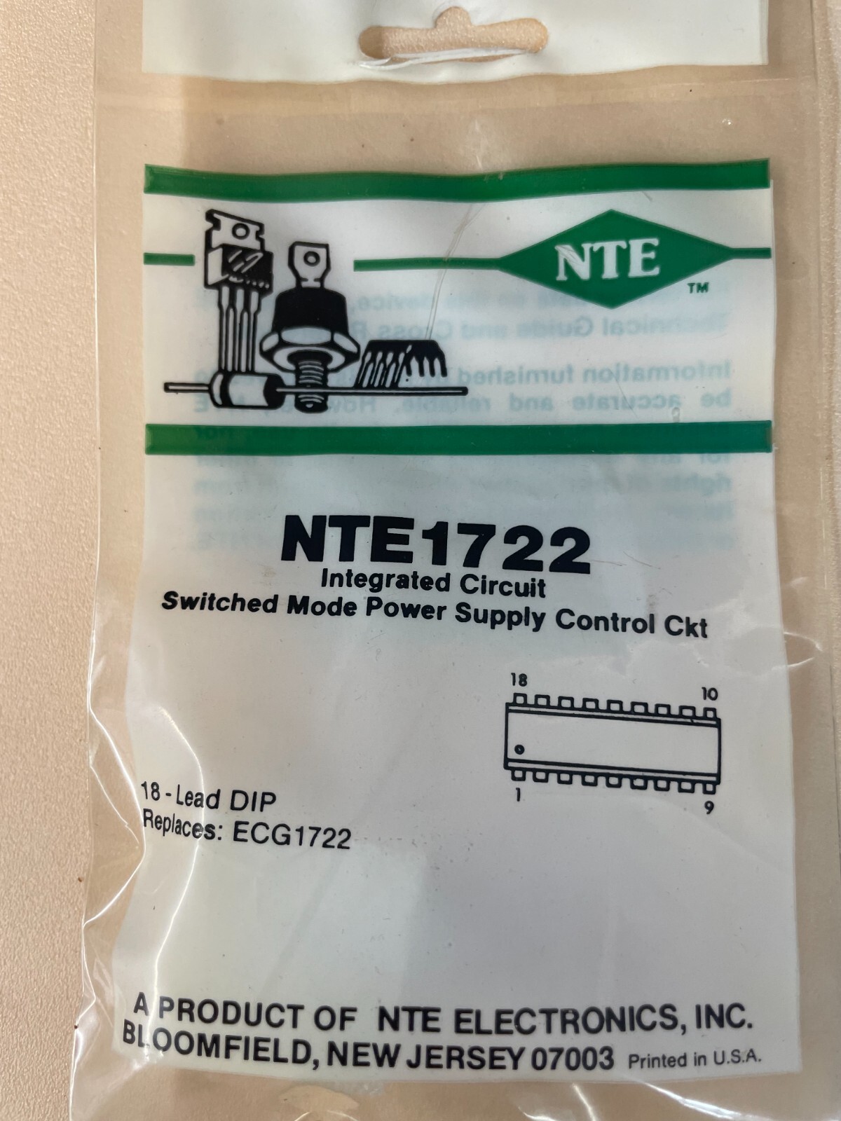(2ea) NTE NTE1722 Integrated Circuit Pulse Width Modulator (PWM) Control Circuit