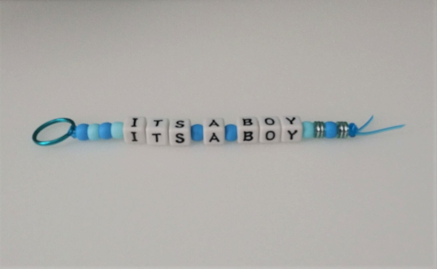 It's A Boy-Gender Reveal Novelty Key Ring-Beaded 7 inch-Unique