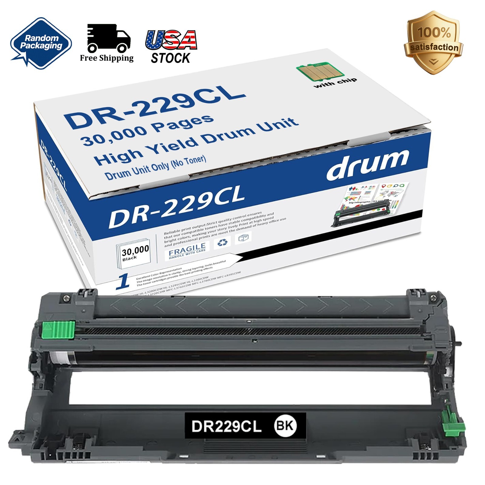 FADSOON® 1PK DR229  DR229CL Drum for Brother  HL-L3280CDW MFC-L3720CDW L8395CDW