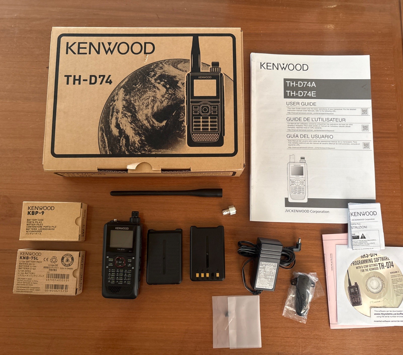 Kenwood TH-D74A GPS APRS 5W Handheld Amateur Transceiver Tri-Band  - BUNDLE