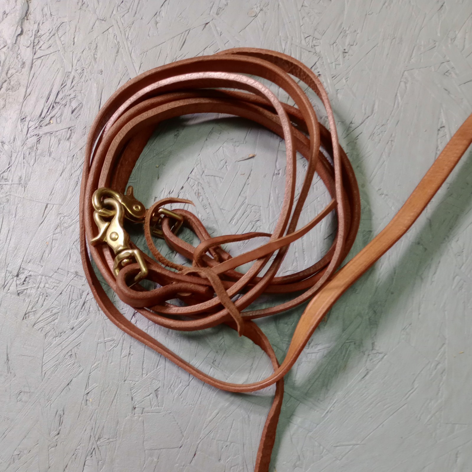 1/2" Brown Leather Western 6'Long ea. Split Reins