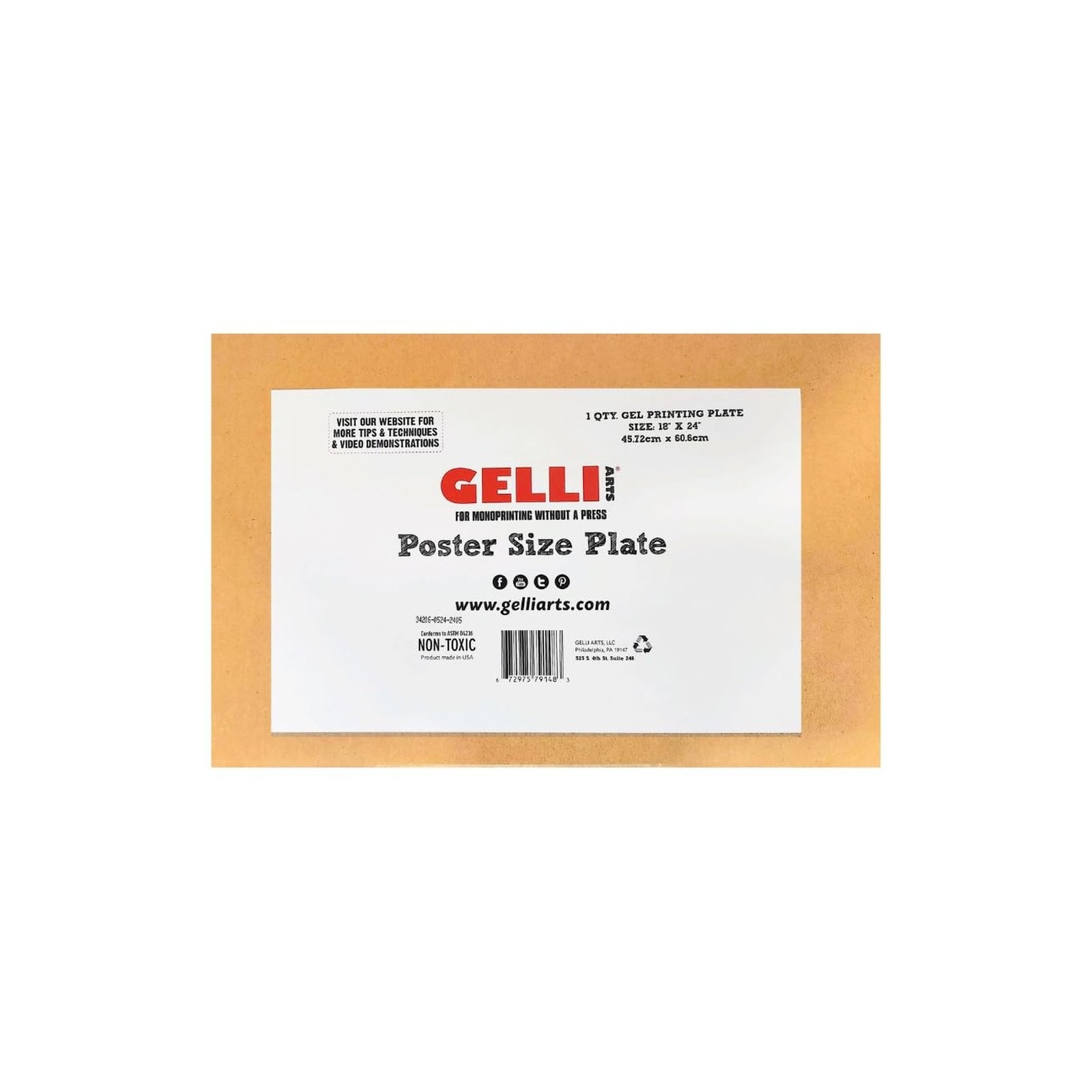 Gelli Arts Gel Printing Plate - Arts & Crafts, Clear & Reusable Monoprinting ...