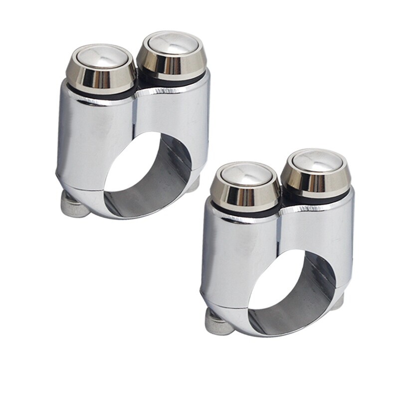 2pcs 1" Handlebar Control Switch Momentary Button M-Switches For Bobber Chopper