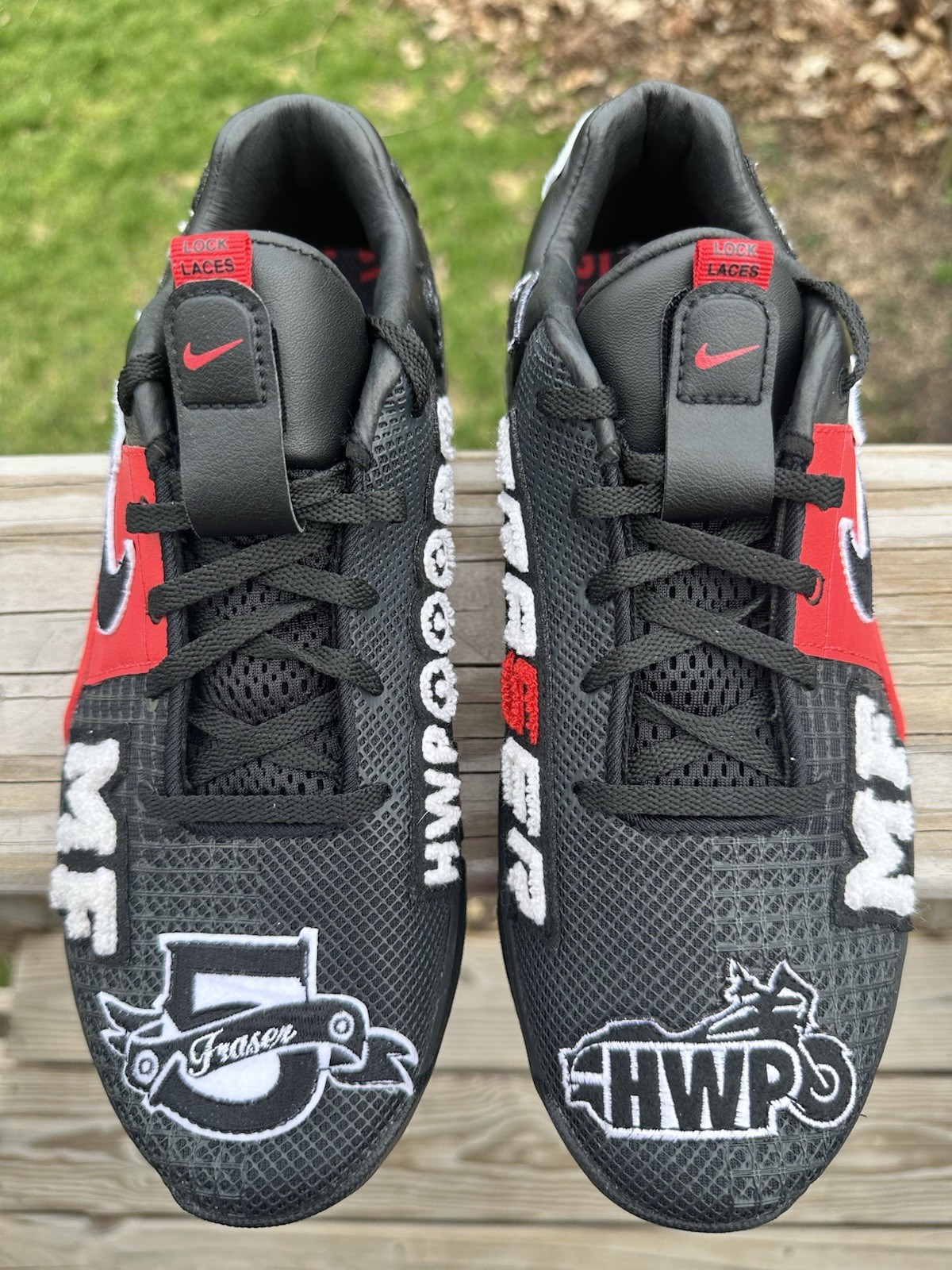 Nike Metcon DO9387-001 Custom Men's Trainer Shoes Black Red Mesh US 8