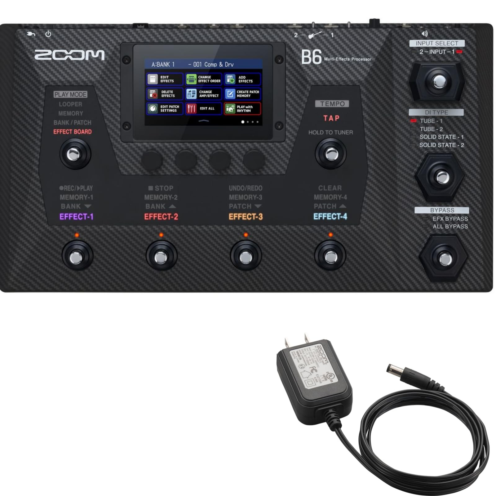 ZOOM B6 Bass Multi Effects IR Cabinet 4 Preamp Models Japan Import