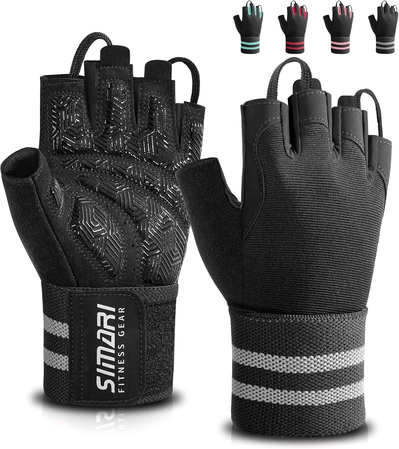 Guantes de levantamiento de pesas con soporte para muñecas para hombres