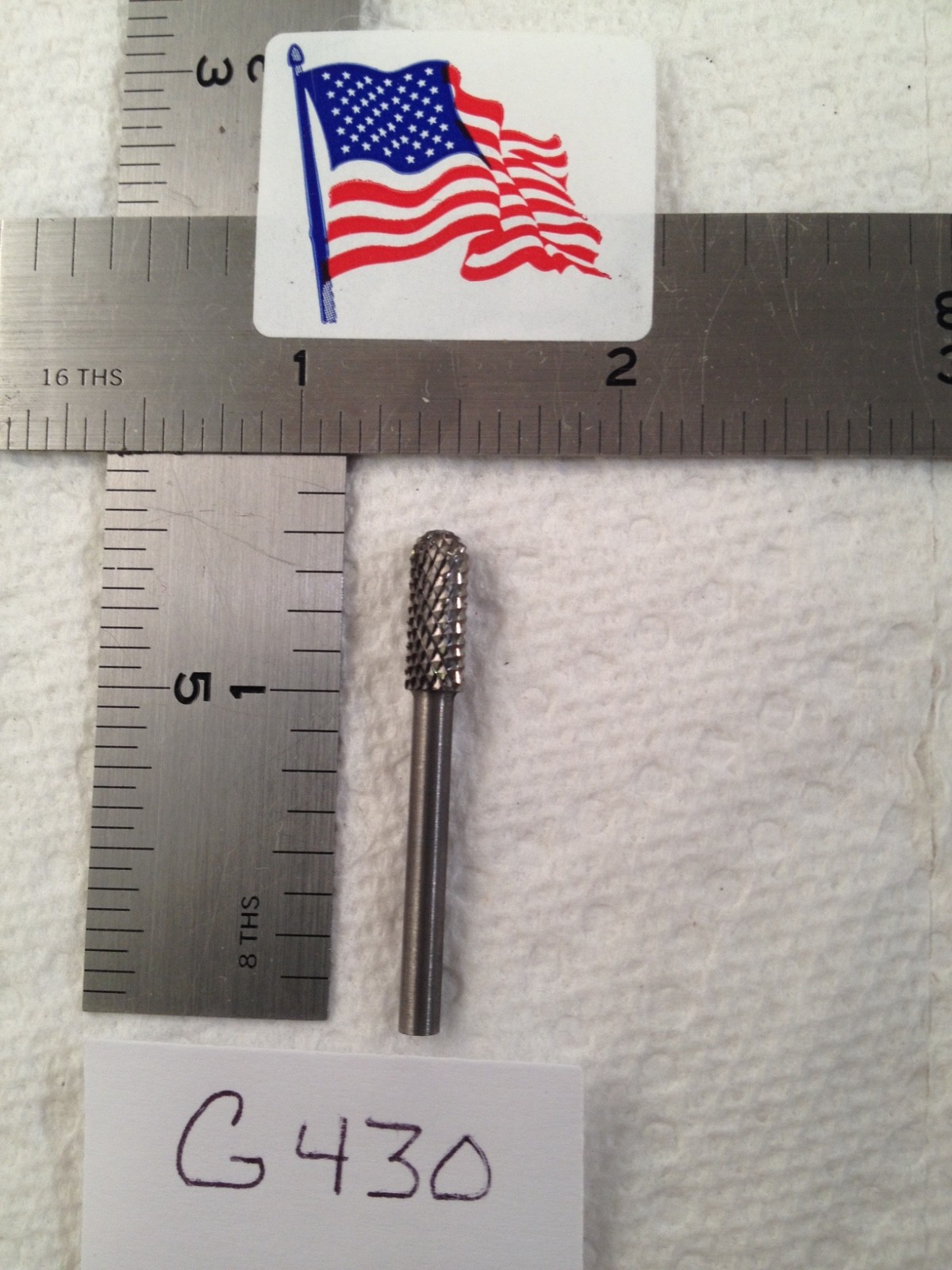 1 NEW FALCON / SGS 1/8" SHANK CARBIDE BURR SC-53 (3/16" HEAD) DIAMOND CUT (G430)