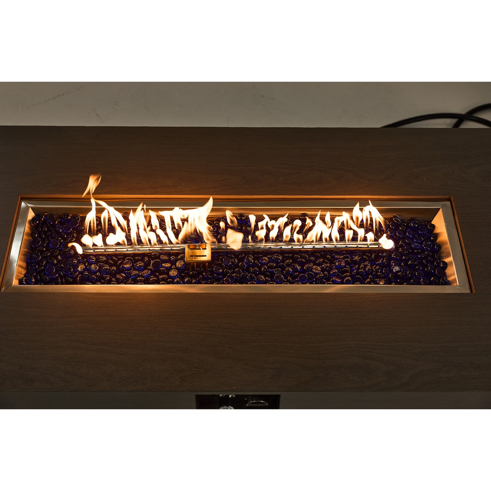 54 Inch Propane Fire Pit Table Outdoor Rectangular Heater 50000 BTU Stainless