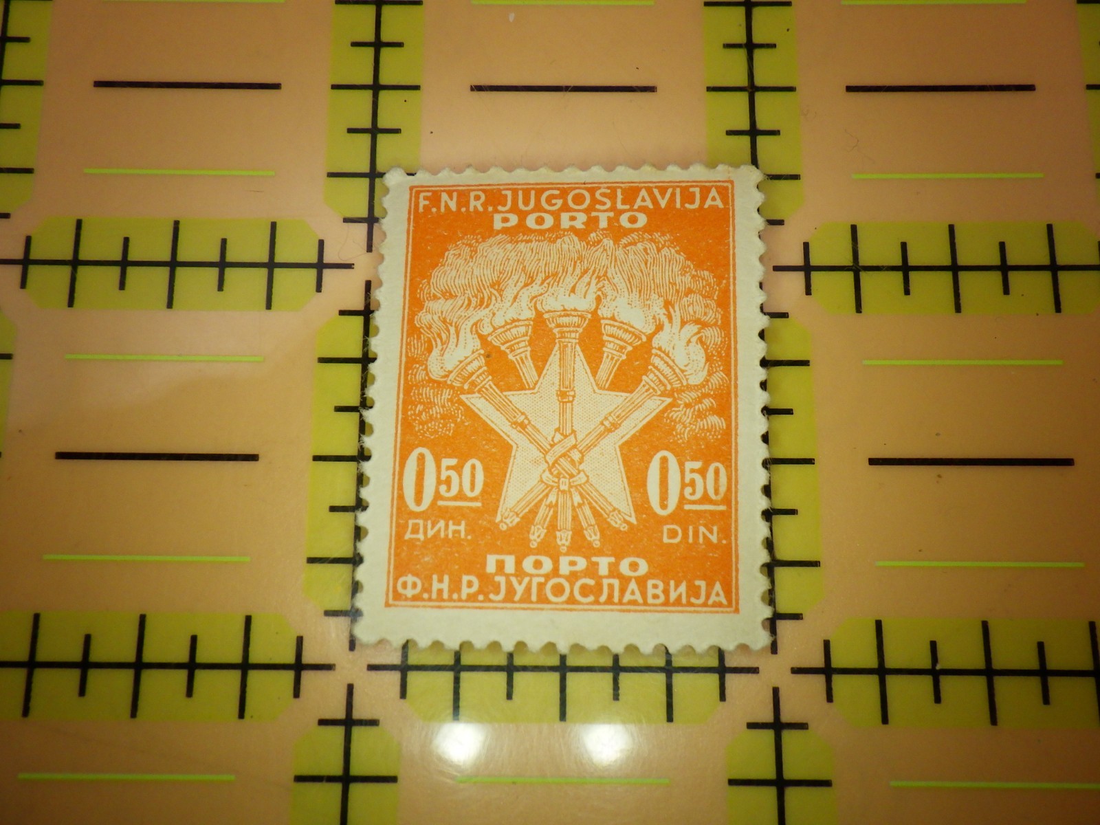 Yugoslavia 1950 0.50d Orange Postage Due Stamp Porto FNR Jugoslavija MNH OG
