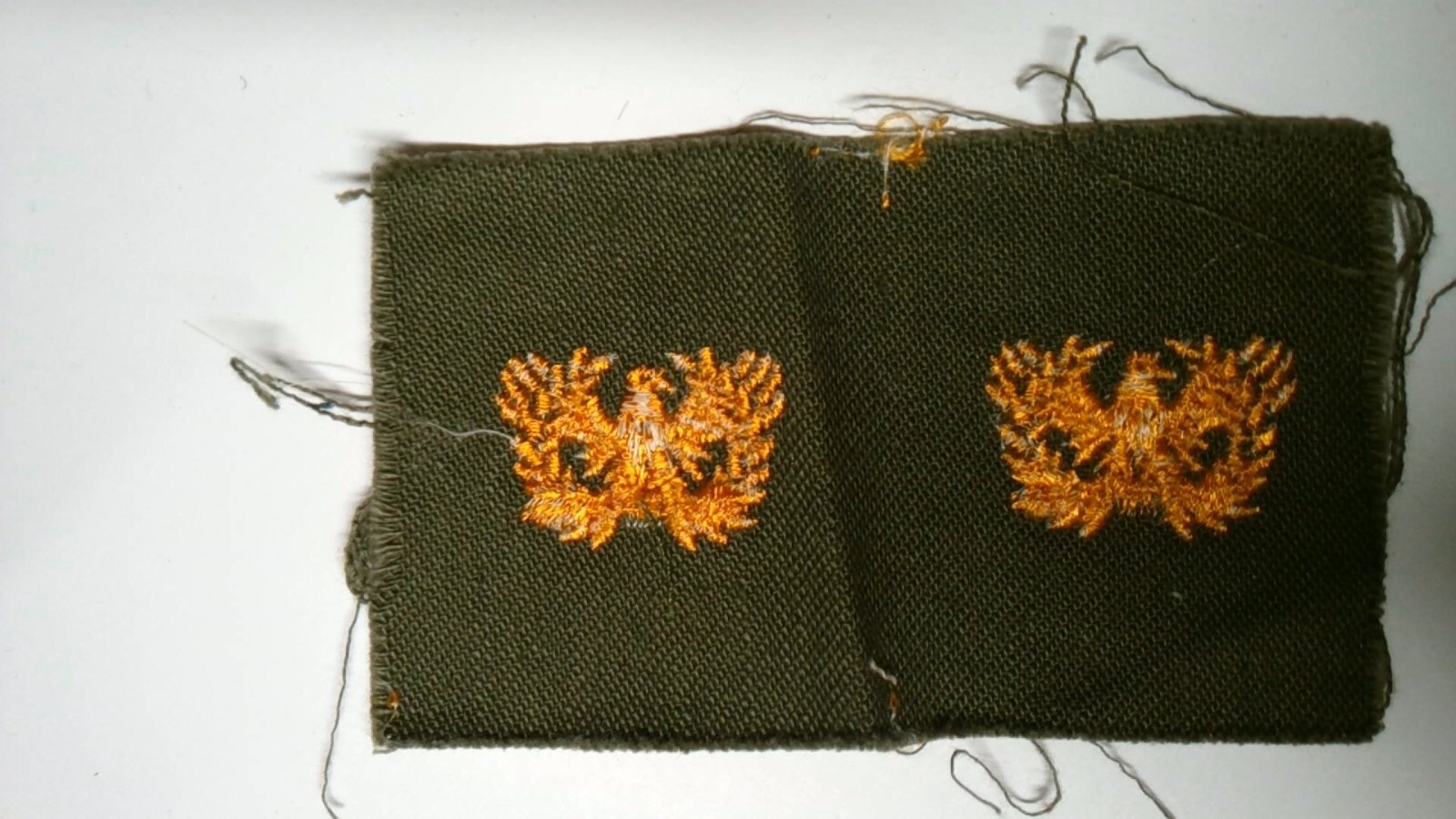 MILITARY PATCH SET OF 2 GOLD ON GREEN OLDER VIETNAM ERA WARRANT OFFICER CORPS