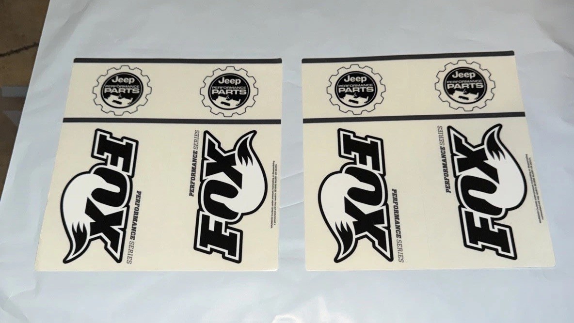 2 FOX RACING SHOCKS SHOX JEEP PERFORMANCE PARTS SERIES GENUINE DECALS STICKERS