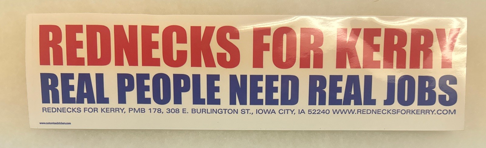 Rednecks For Carry Real People Need Real Jobs Political Bumper Sticker 11 1/2”x3