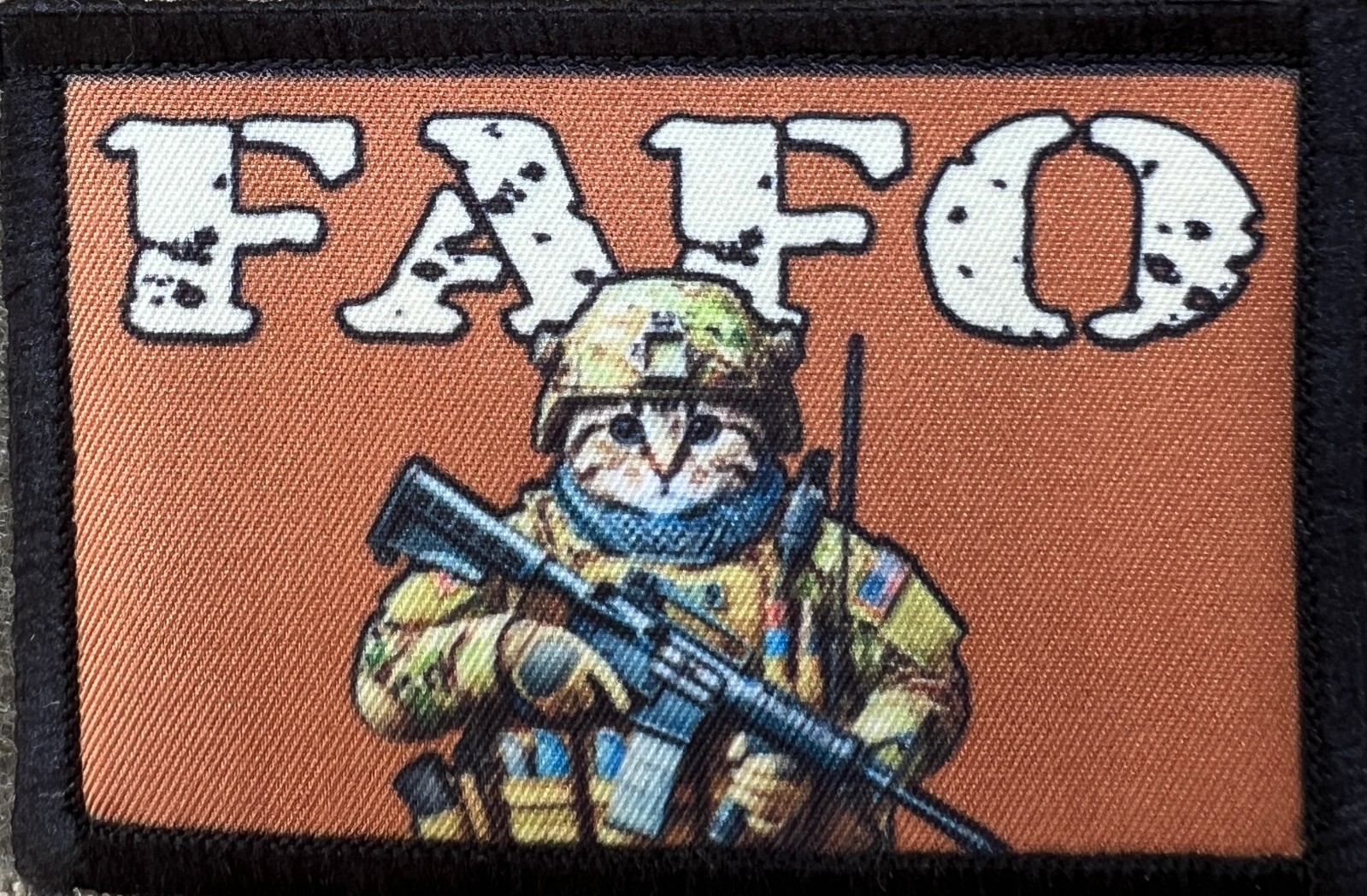 Camo Kitty Morale Patch Tactical ARMY Military Army Funny Hook and Loop Patch
