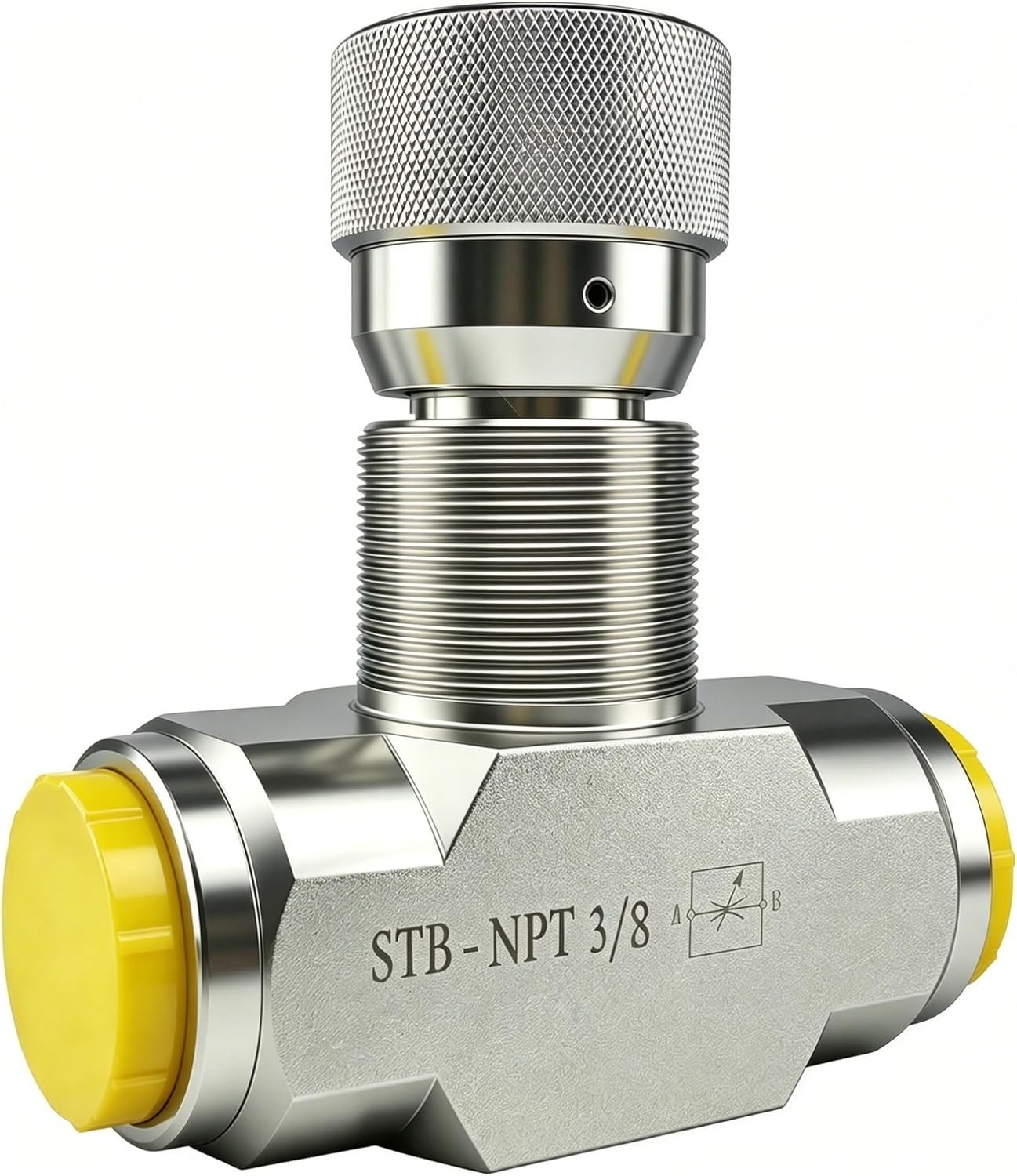 TieMin 3/8" NPT Two Way Hydraulic Needle Valve Throttle Check Valve 5800PSI