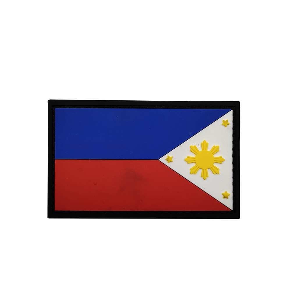 2Pcs Philippines Flag FILIPINO FLAG Adhesive Tactical Rubber Hook Patch Forest