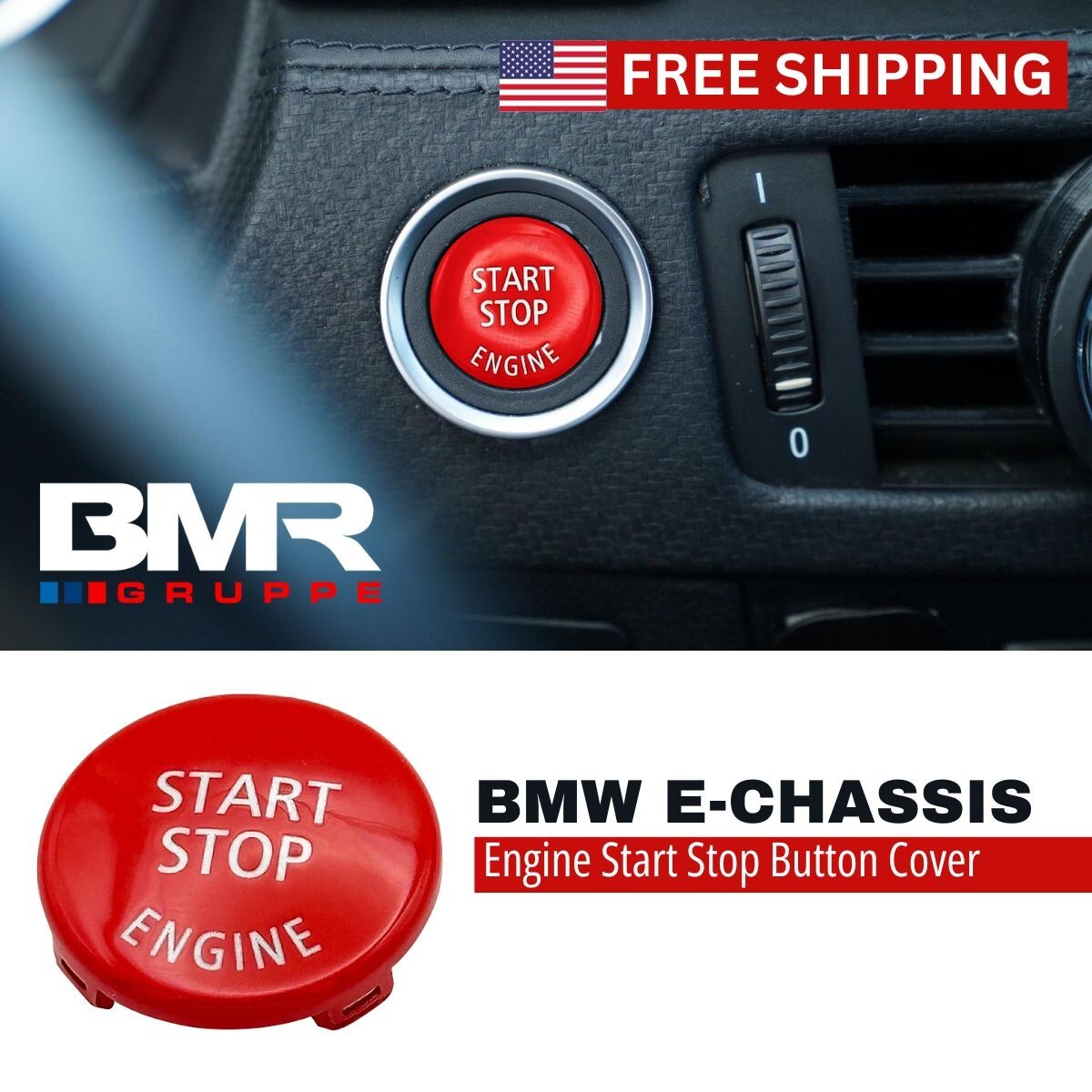 BMW Engine Start Stop Button replacement (RED) E90 E92 E60 E82 E83 E70 E71 E89