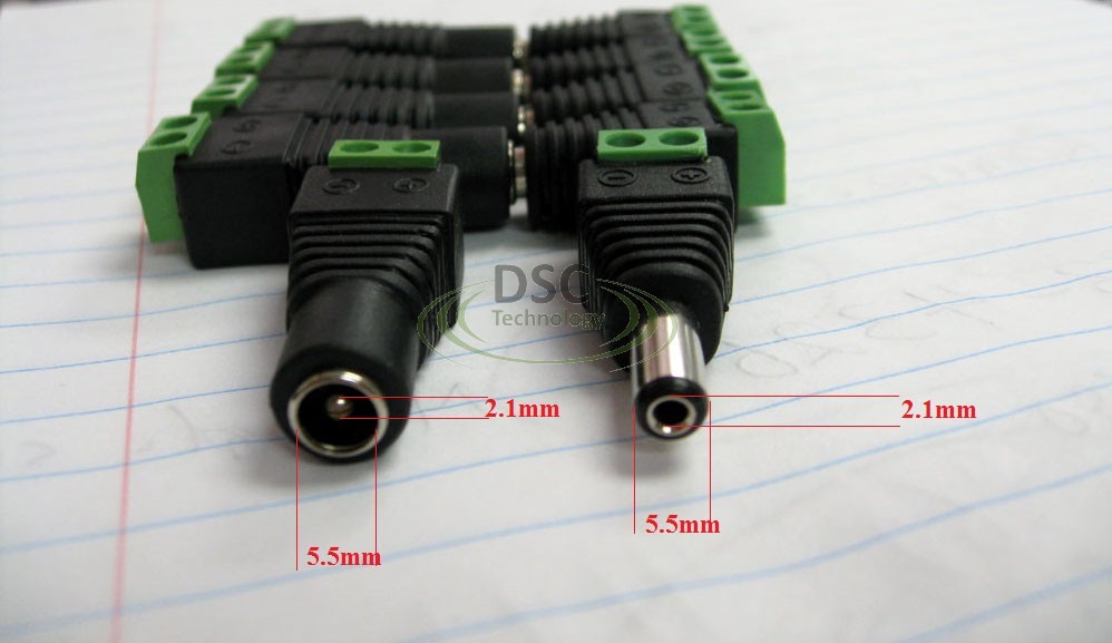 5 PAIRS - Male & Female DC Power Jack Adapter Connector Plug For CCTV Camera