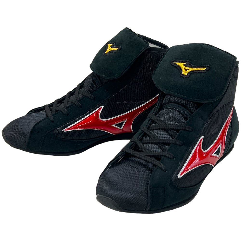 Mizuno Short Boxing Shoes BM538 Easy Spectra Black×Metal Red×Silver 24-28.5cm