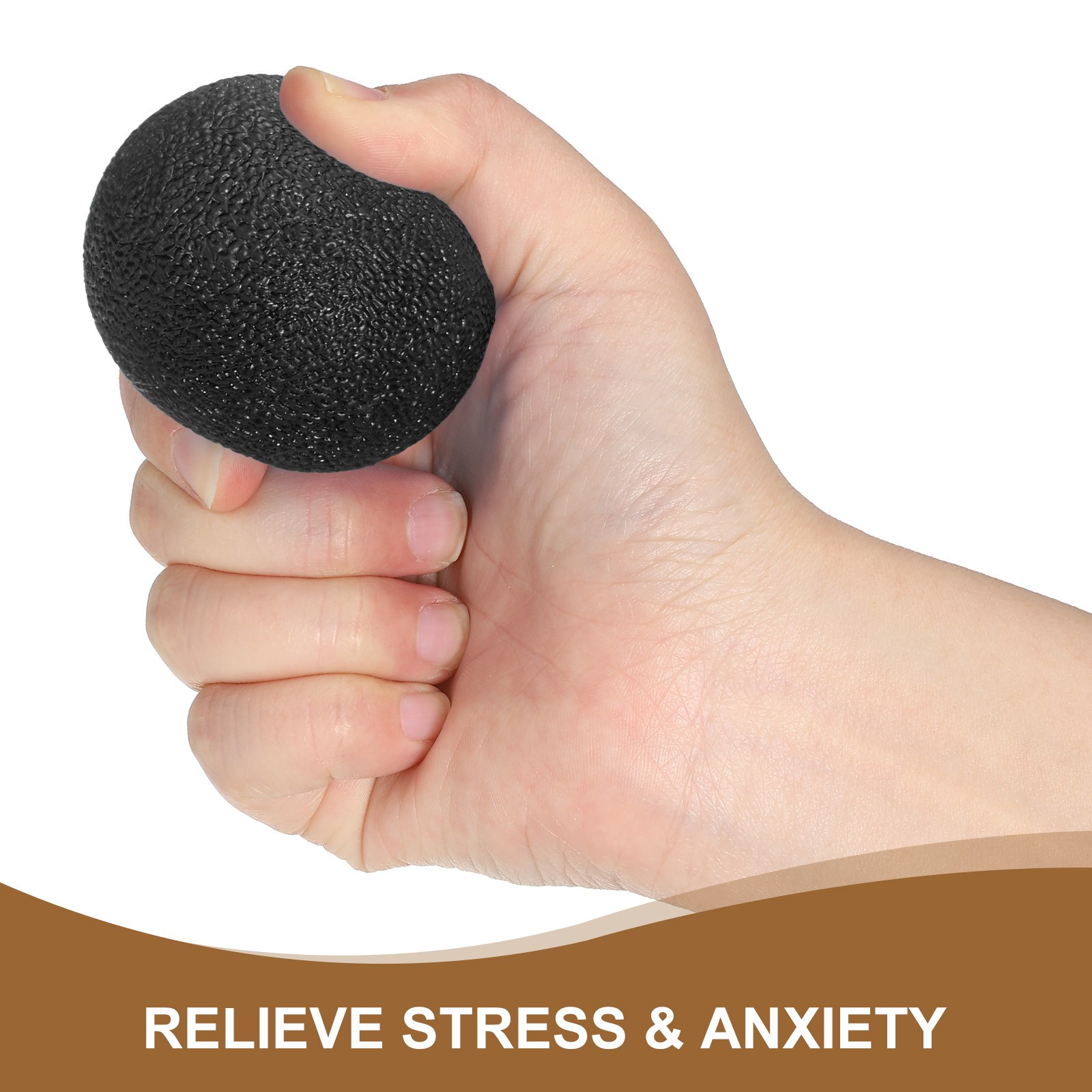 2Pcs Hand Exercise Balls Squeeze Ball Stress Ball Black