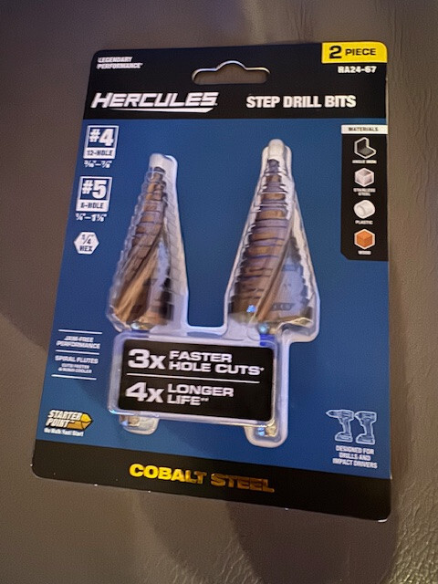 NEW Hercules Impact Step Drill Bits HA24-67 COBALT STEEL SEALED