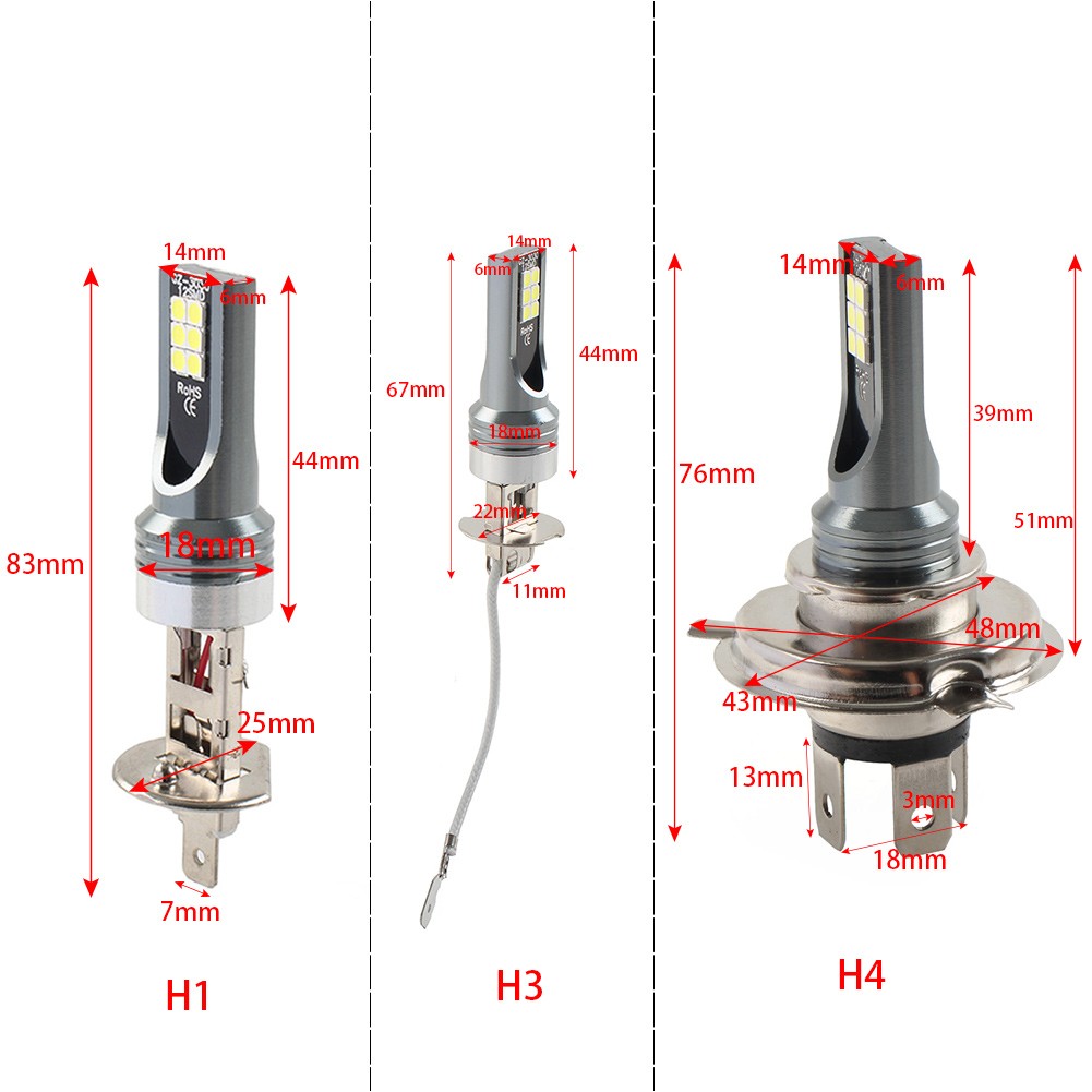 H11 Car Headlight Fog Light Bulbs 9005 9006 Auto Driving Running Lamps