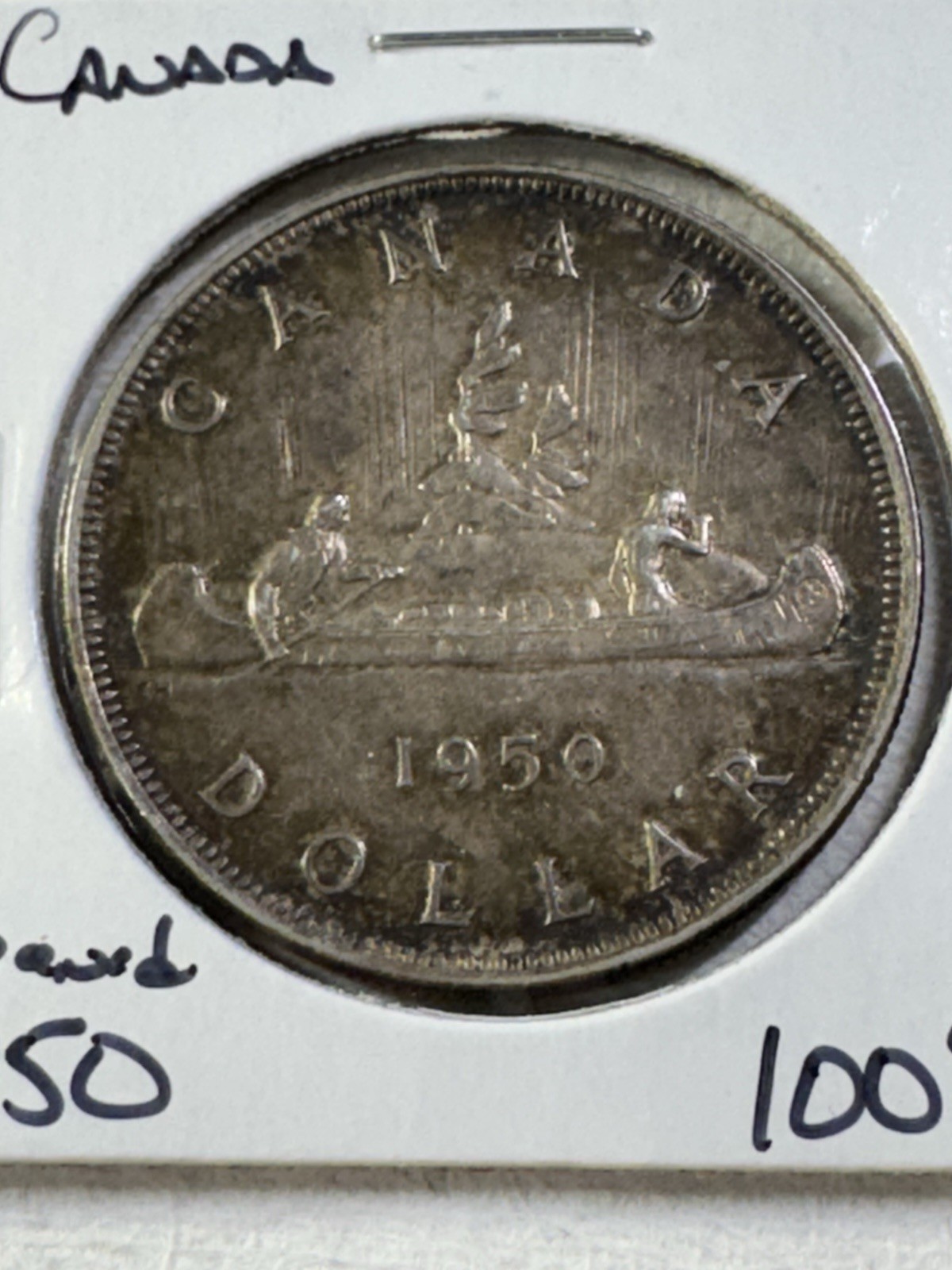 1950 Canada $1 Silver Coin Cleaned Low Mintage