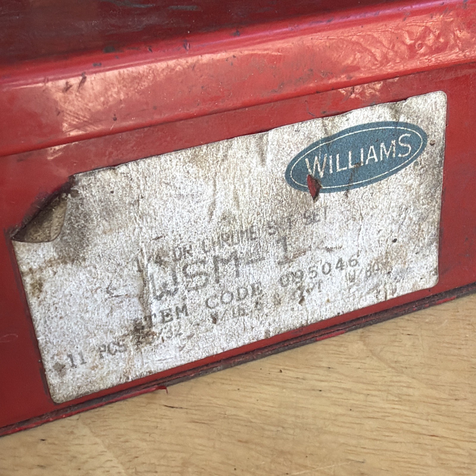 Williams Tools Metal Socket Case ONLY for 1/4" Drive Socket Set Red WSM-1 USA