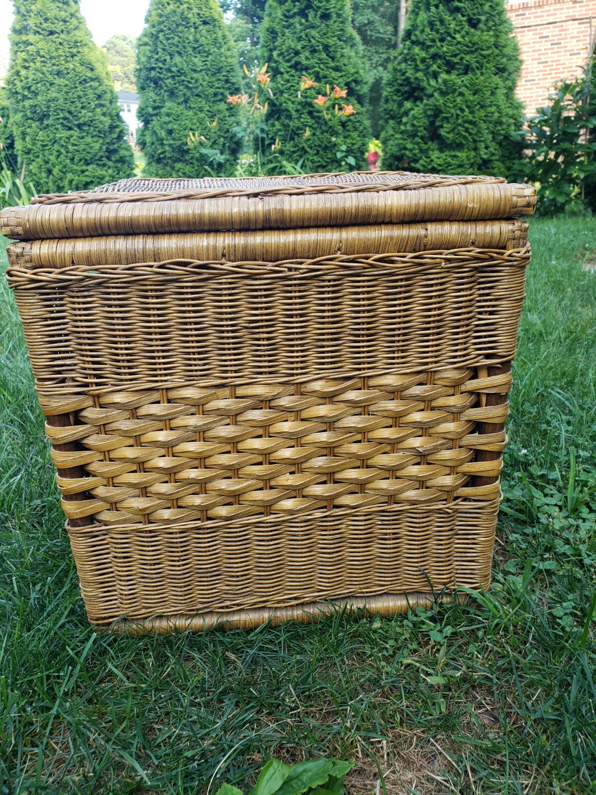 Vintage Rattan Wicker Chest/Table