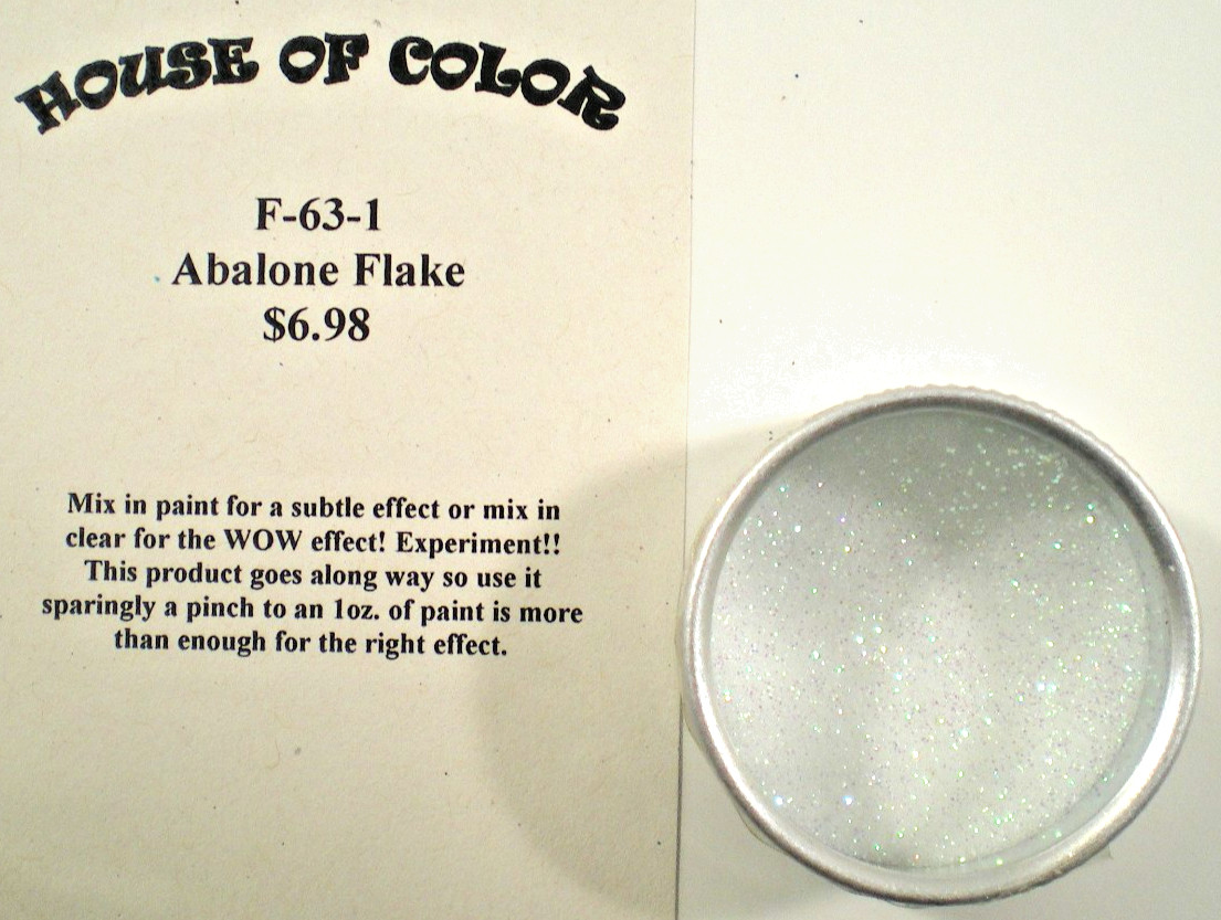 HOUSE OF KOLOR F-63-1 ABALONE FINE METAL FLAKE PAINT ADDITIVE 4 MODEL CARS