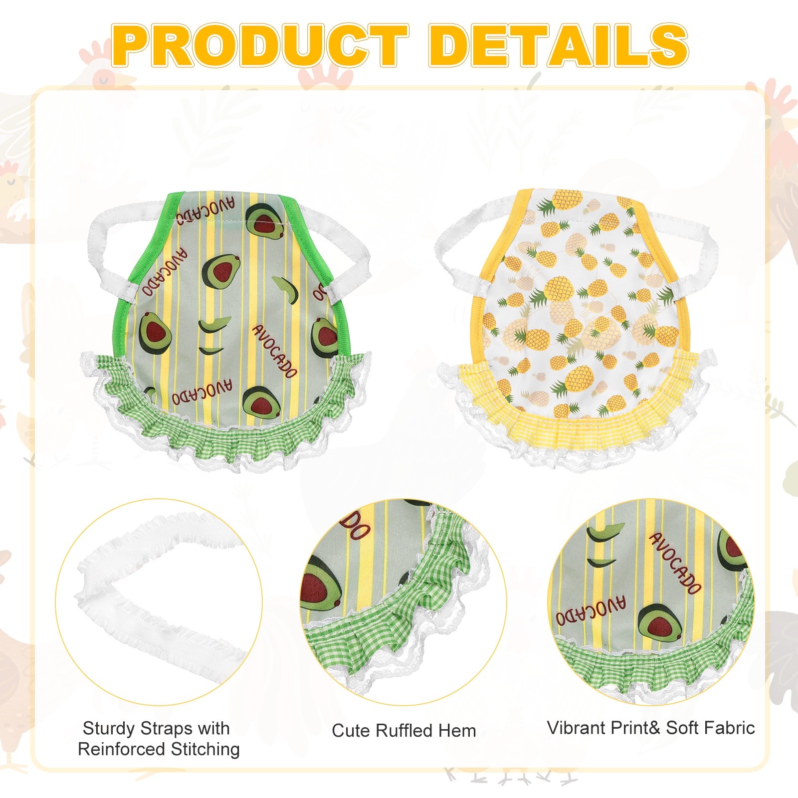 2-Pack Chicken Saddle, Chicken Apron Hens Back Protector [Mixing 2 Styles C]